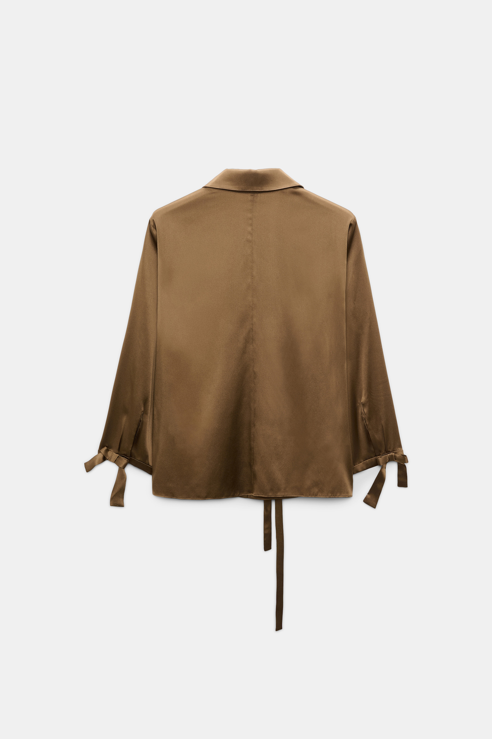Dorothee Schumacher Slim satin blouse with ties porcini