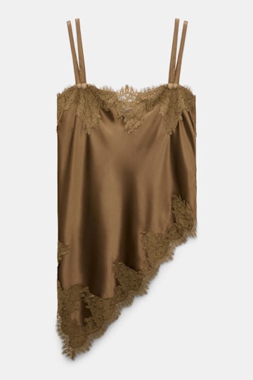Dorothee Schumacher Negligee-Top aus Seiden-Stretch-Satin porcini