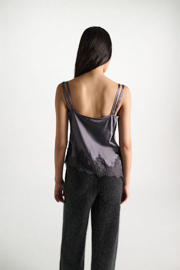 Dorothee Schumacher Negligee-Top aus Seiden-Stretch-Satin dark oyster