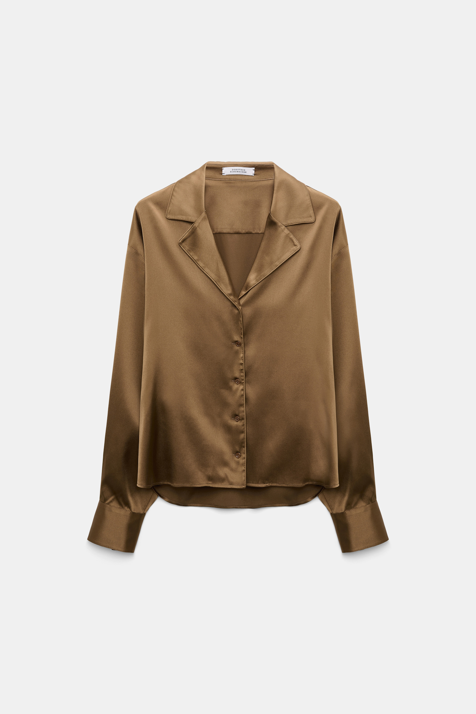 Dorothee Schumacher Oversized satin blouse porcini
