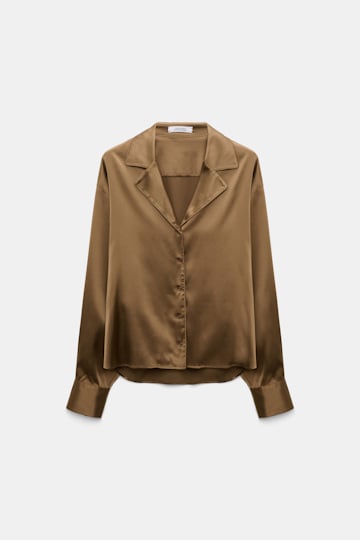 Dorothee Schumacher Oversized satin blouse porcini