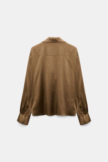 Dorothee Schumacher Oversized satin blouse porcini