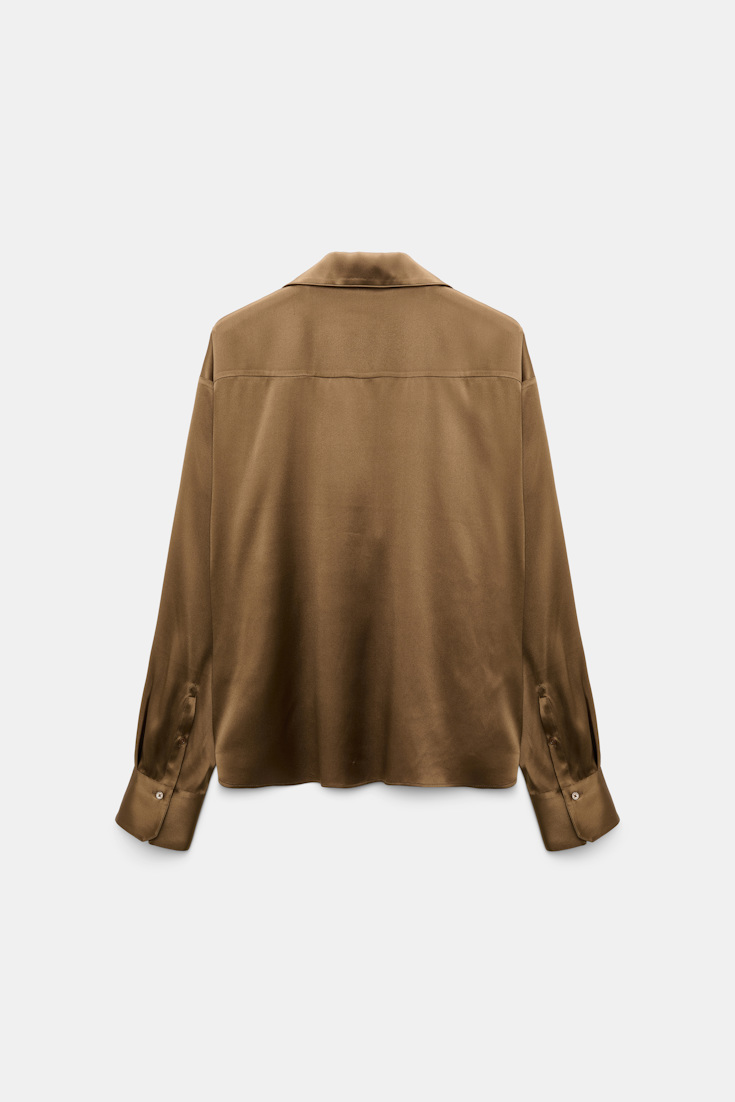 Dorothee Schumacher Oversized satin blouse porcini