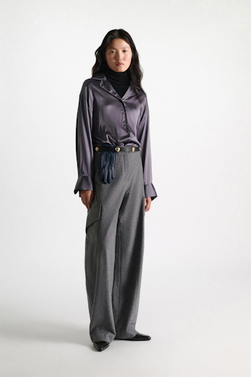 Dorothee Schumacher Oversized satin blouse dark oyster