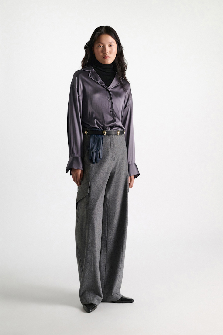 Dorothee Schumacher Oversized satin blouse dark oyster