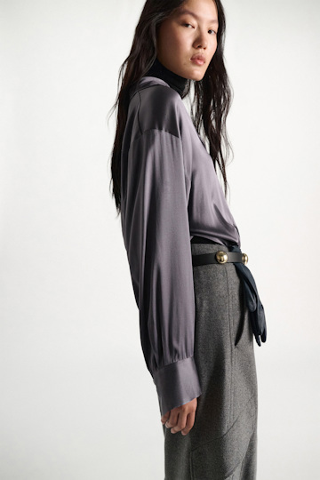 Dorothee Schumacher Oversized satin blouse dark oyster