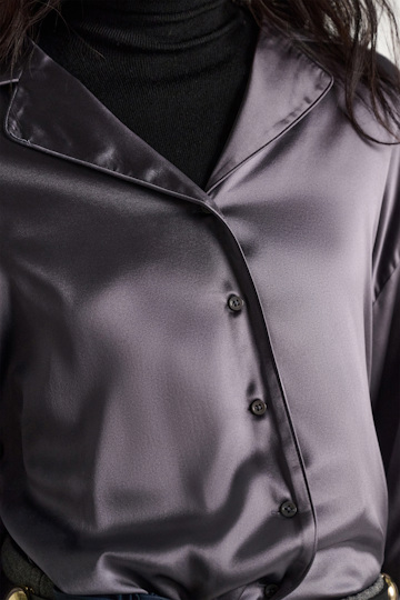 Dorothee Schumacher Oversized satin blouse dark oyster