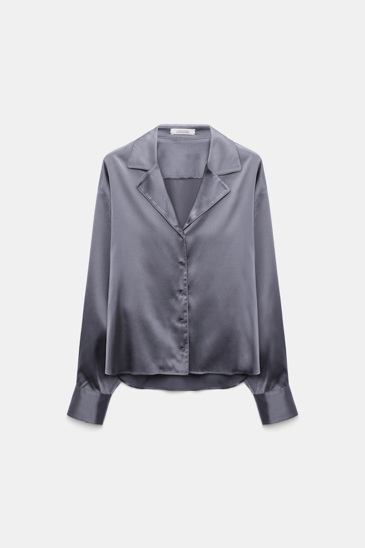 Dorothee Schumacher Oversized satin blouse dark oyster