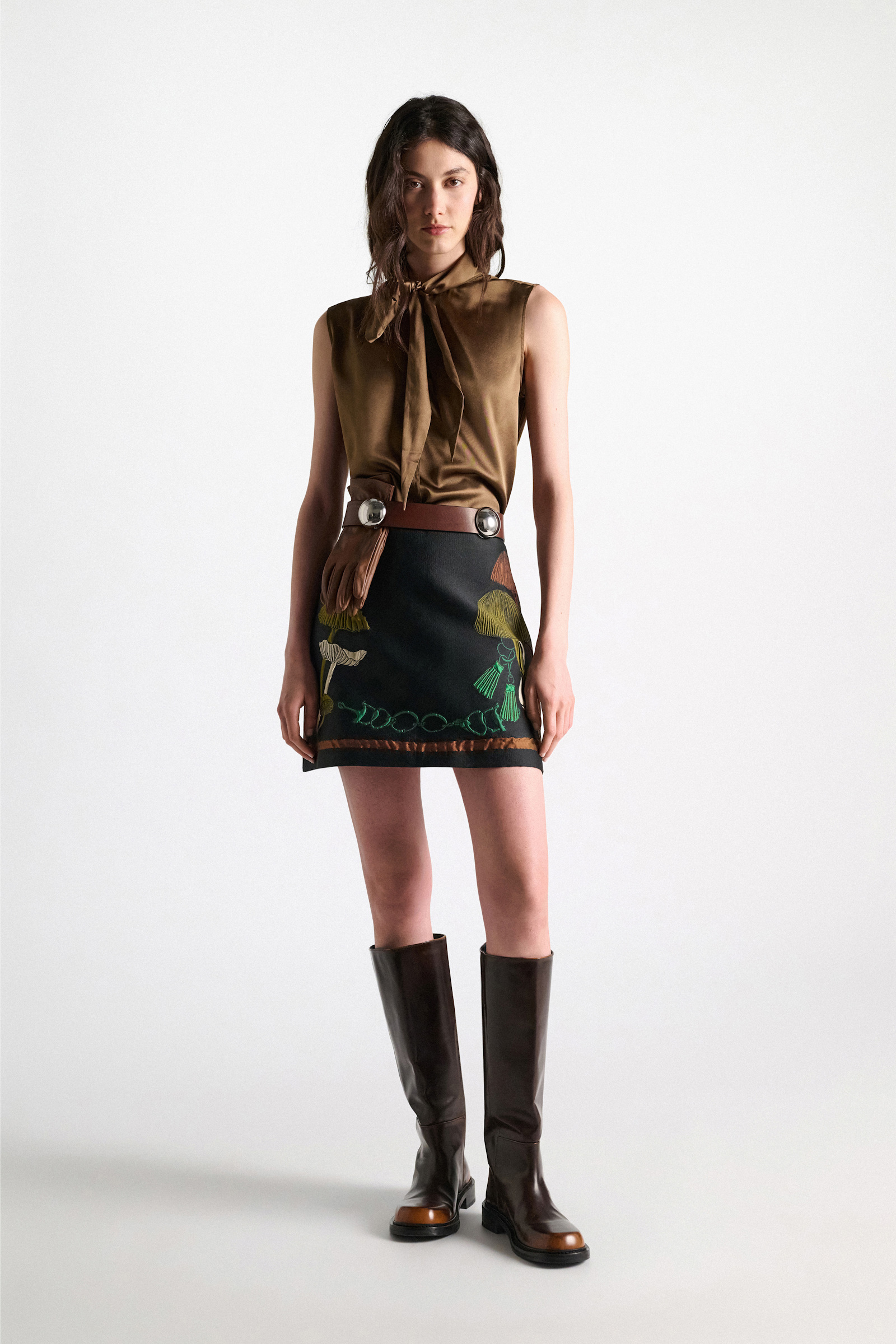 Dorothee Schumacher Top aus Seiden-Stretch-Satin porcini