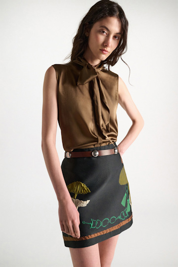 Dorothee Schumacher Sleeveless satin blouse porcini