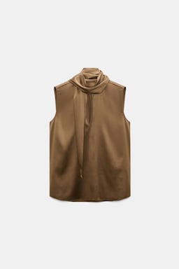 Dorothee Schumacher Sleeveless satin blouse porcini