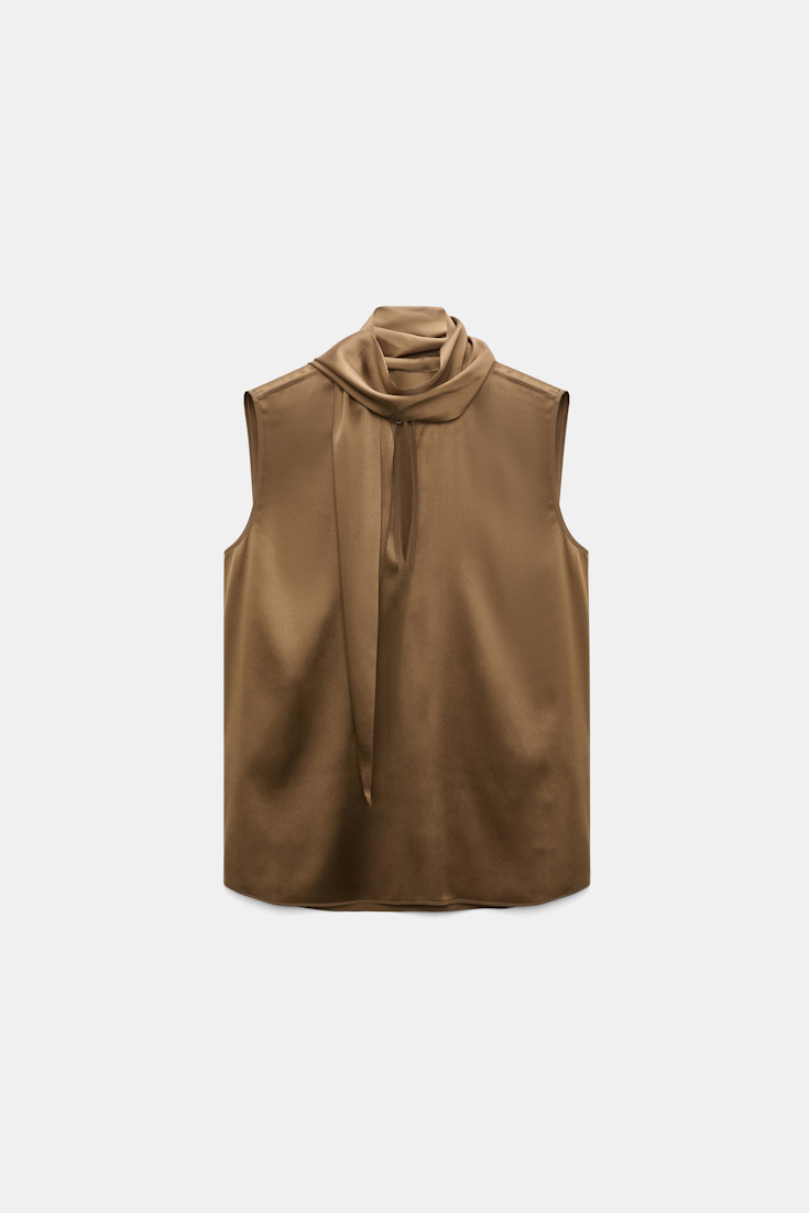 Dorothee Schumacher Top aus Seiden-Stretch-Satin porcini