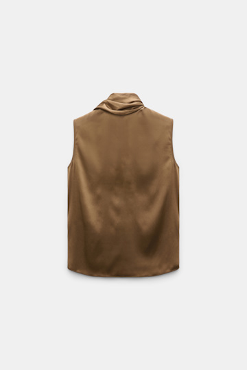 Dorothee Schumacher Sleeveless satin blouse porcini
