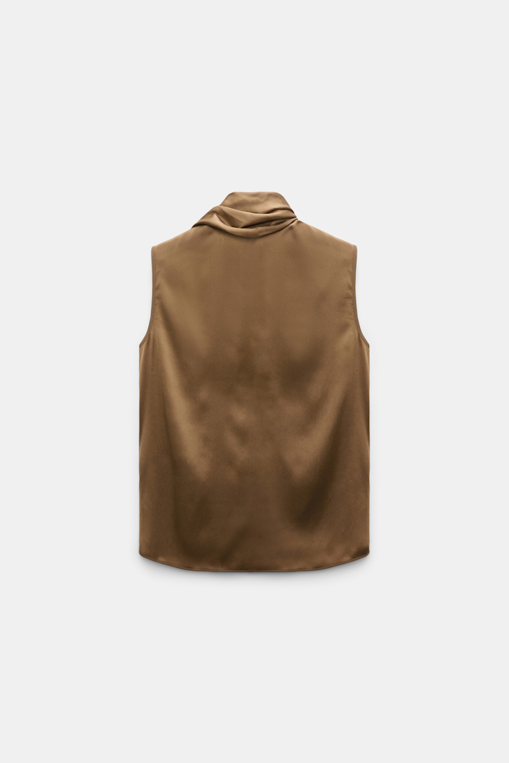 Dorothee Schumacher Top aus Seiden-Stretch-Satin porcini