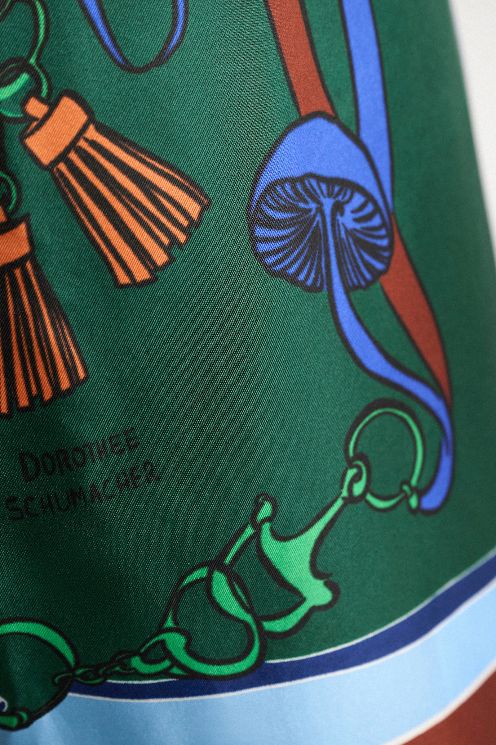 Dorothee Schumacher Printed silk twill wrap skirt colorful ribbon scarf