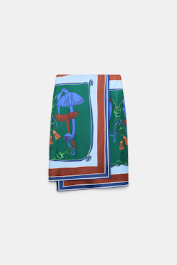 Dorothee Schumacher Printed silk twill wrap skirt colorful ribbon scarf