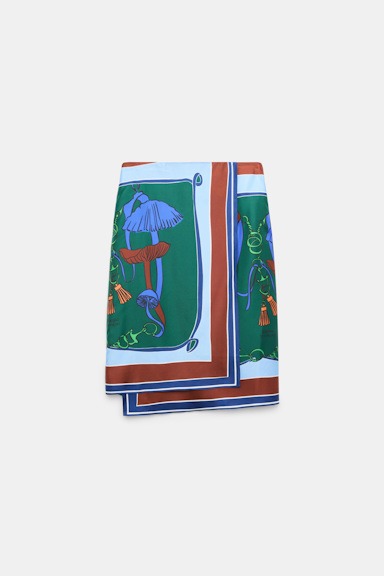 Dorothee Schumacher Printed silk twill wrap skirt colorful ribbon scarf