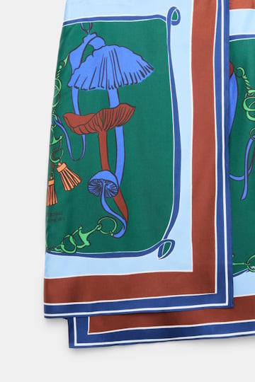 Dorothee Schumacher Pencilskirt in Wickelrock-Optik aus bedrucktem Seidentwill colorful ribbon scarf