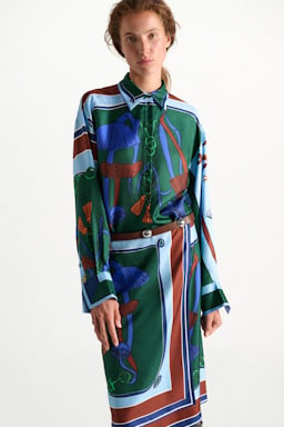 Dorothee Schumacher Oversized Polobluse aus Seidentwill colorful ribbon scarf