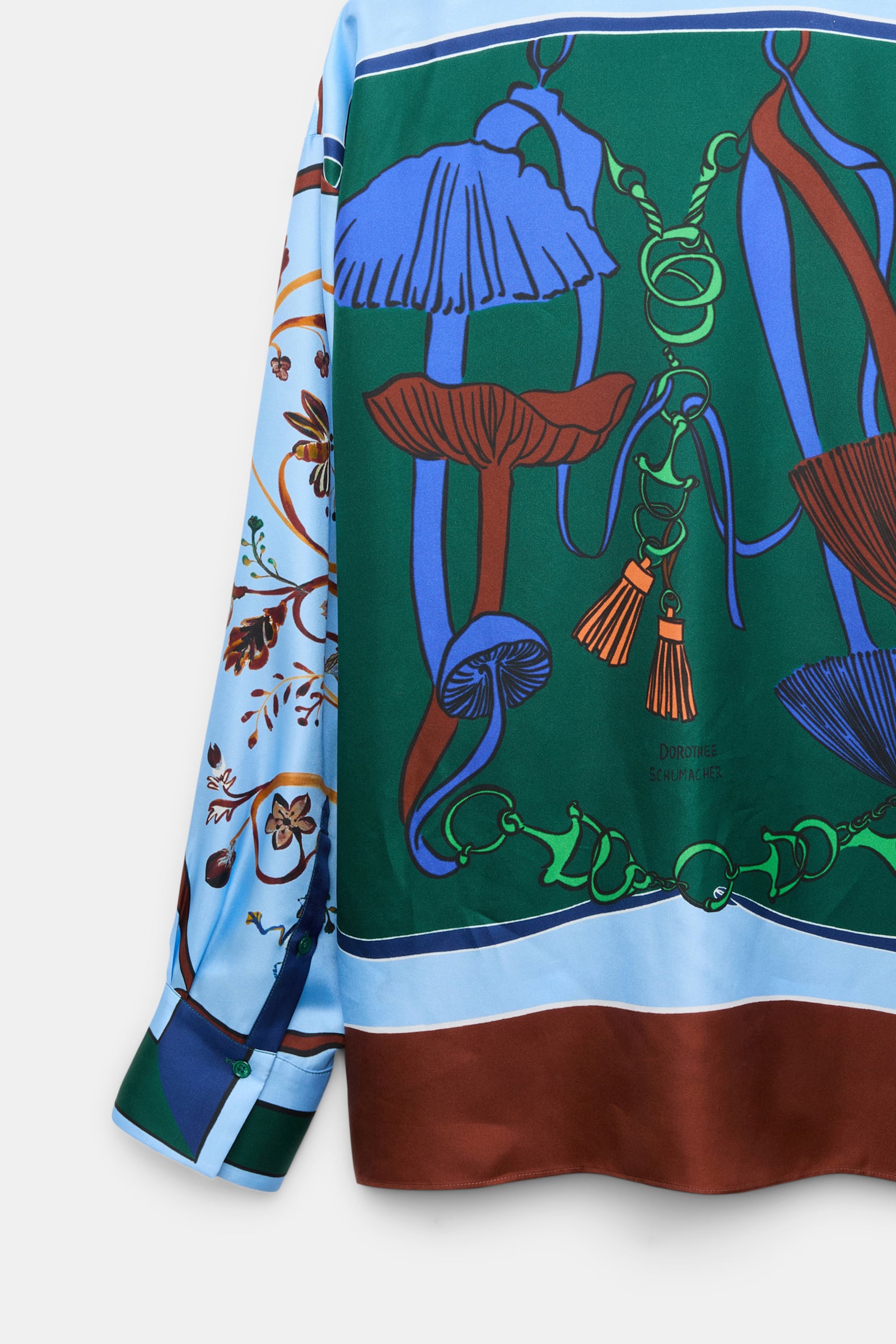 Dorothee Schumacher Oversized printed silk twill blouse colorful ribbon scarf