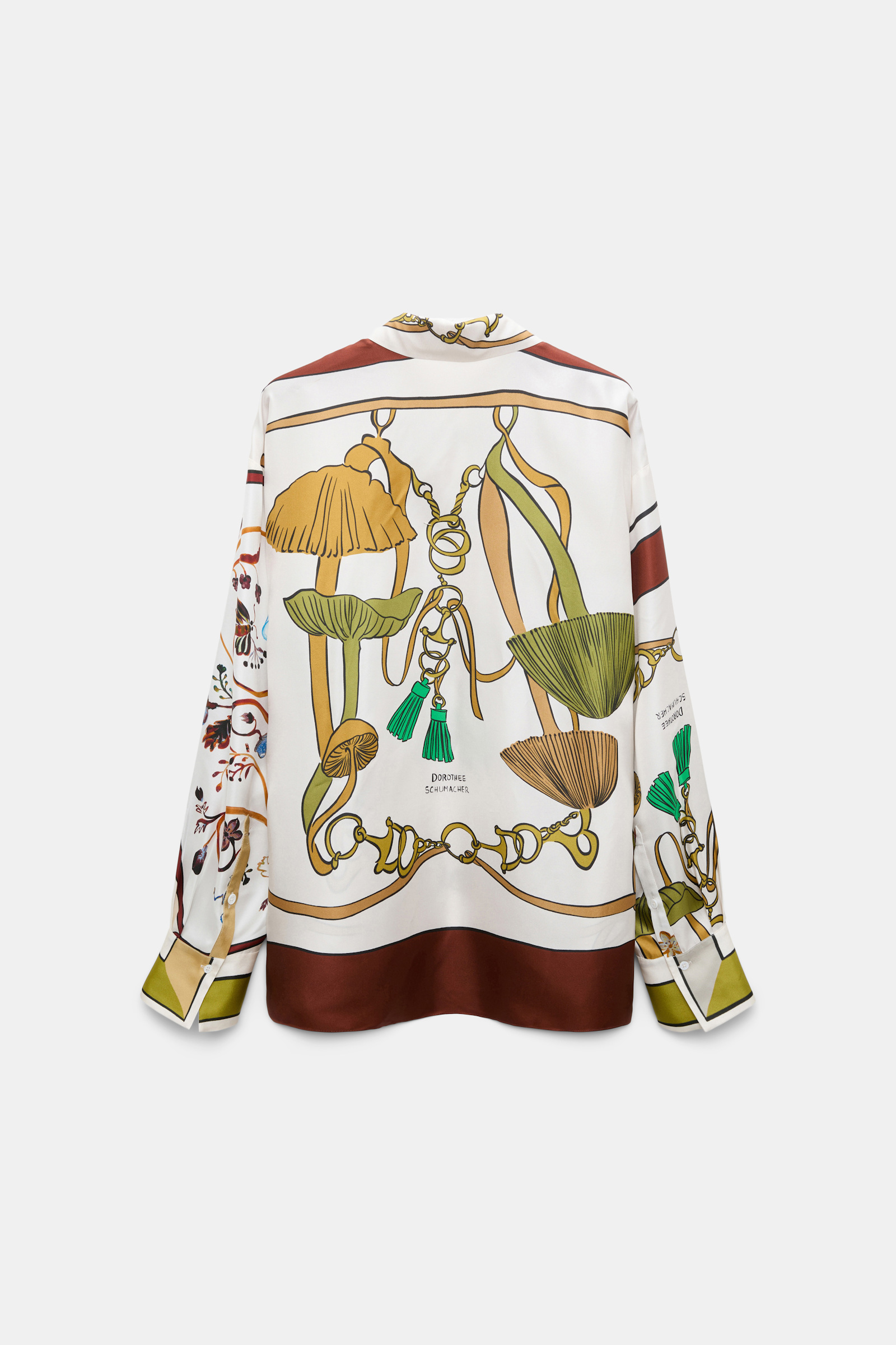 Dorothee Schumacher Oversized Polobluse aus Seidentwill Brown Ribbon scarf