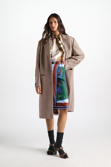 Dorothee Schumacher Sleeveless printed silk twill blouse Brown Ribbon scarf