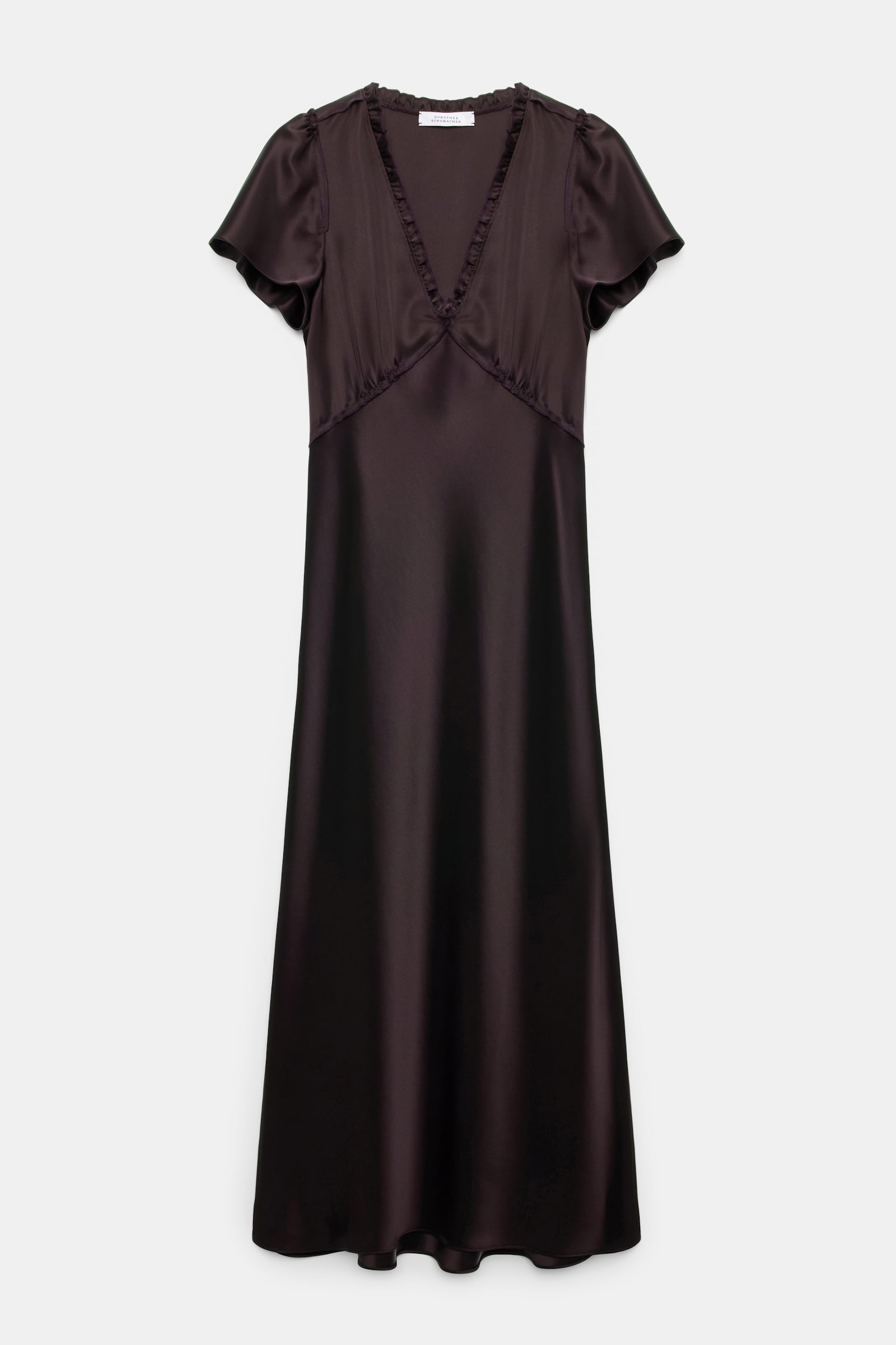 Dorothee Schumacher Midi-Kleid aus technischem Satin black mushroom