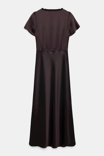 Dorothee Schumacher Midi-Kleid aus technischem Satin black mushroom