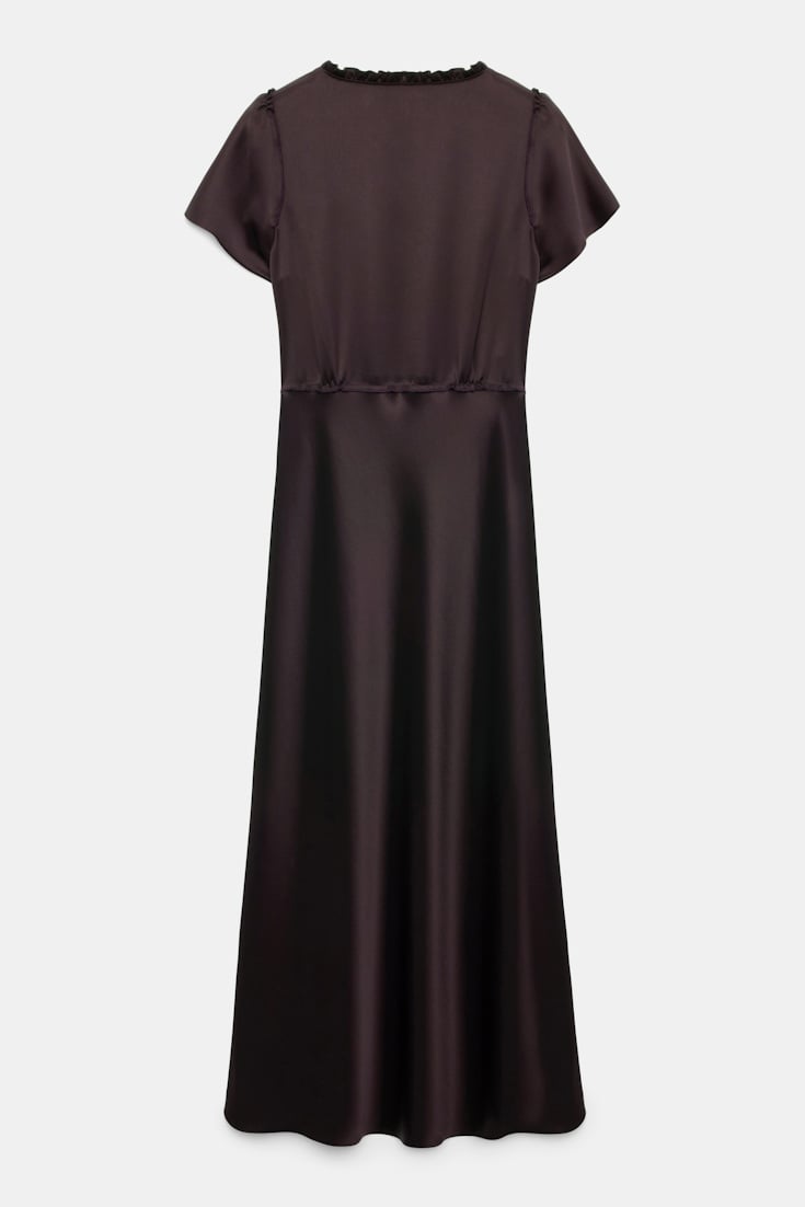 Dorothee Schumacher Midi-Kleid aus technischem Satin black mushroom