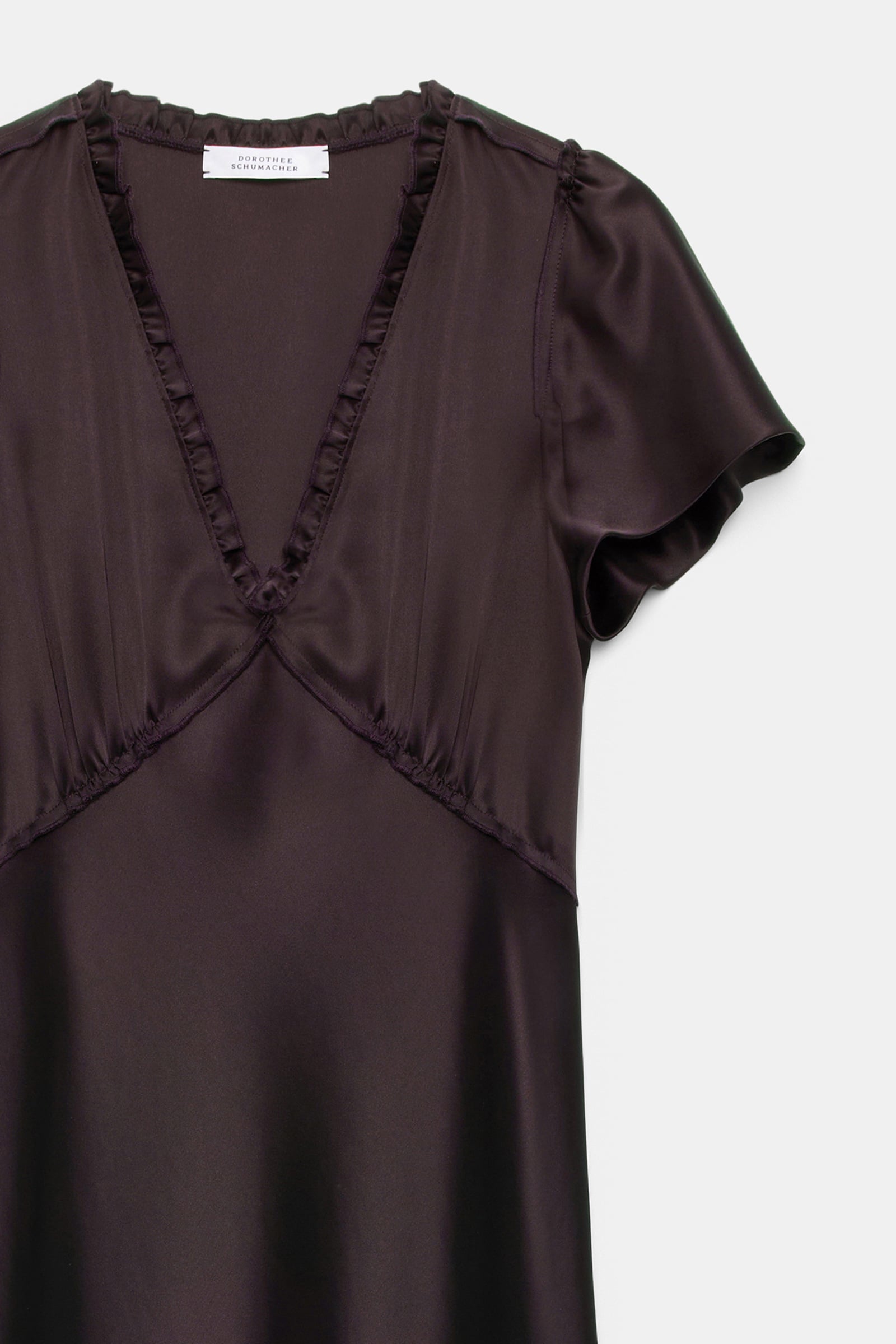 Dorothee Schumacher Midi-Kleid aus technischem Satin black mushroom