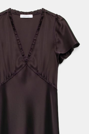 Dorothee Schumacher Midi-Kleid aus technischem Satin black mushroom