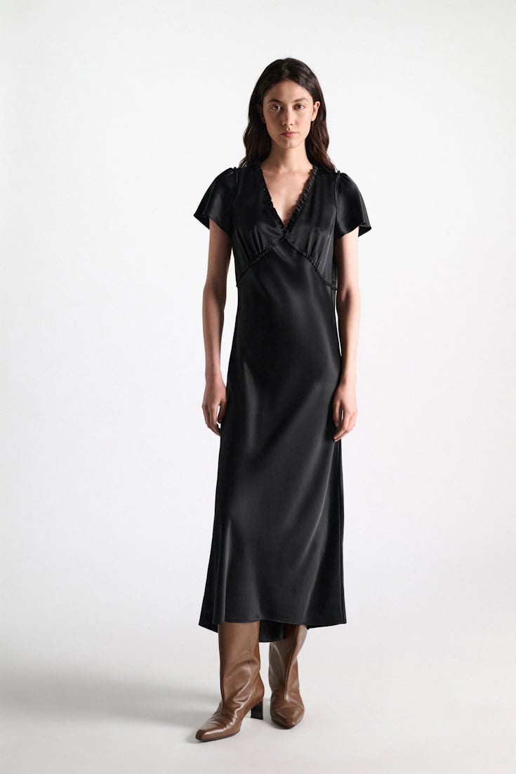Dorothee Schumacher Technical satin midi-dress black