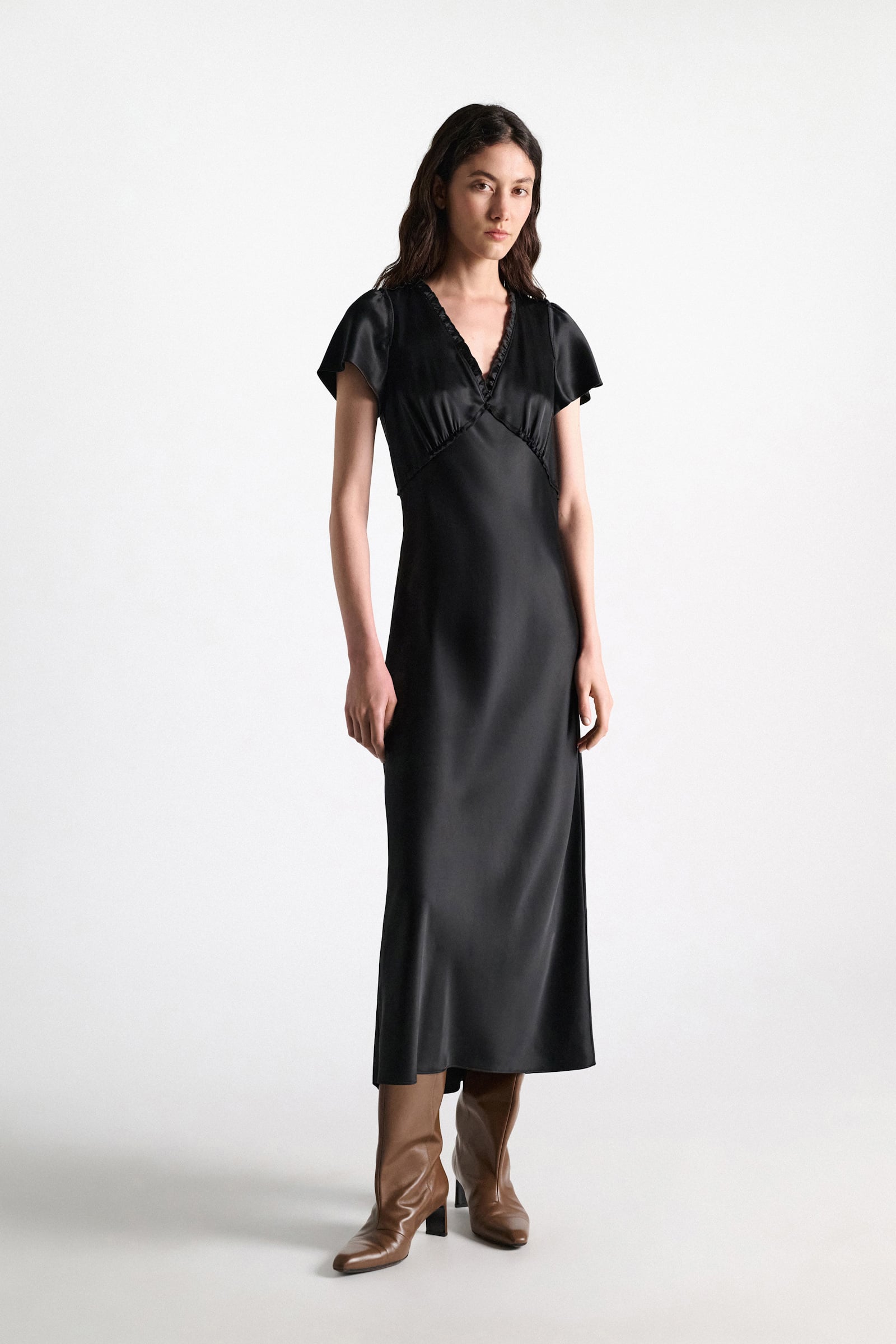 Dorothee Schumacher Technical satin midi-dress black