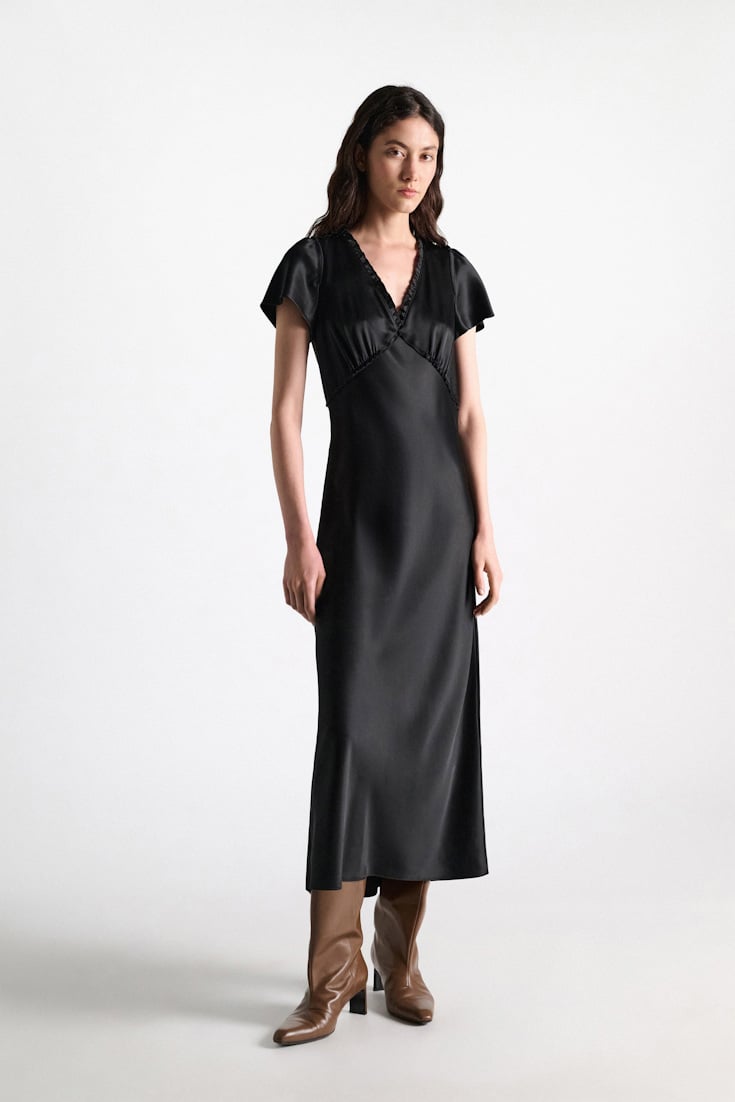 Dorothee Schumacher Technical satin midi-dress black