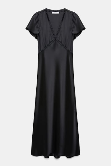 Dorothee Schumacher Midi-Kleid aus technischem Satin black