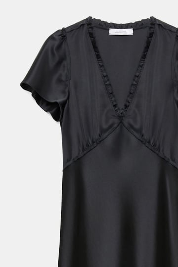 Dorothee Schumacher Midi-Kleid aus technischem Satin black