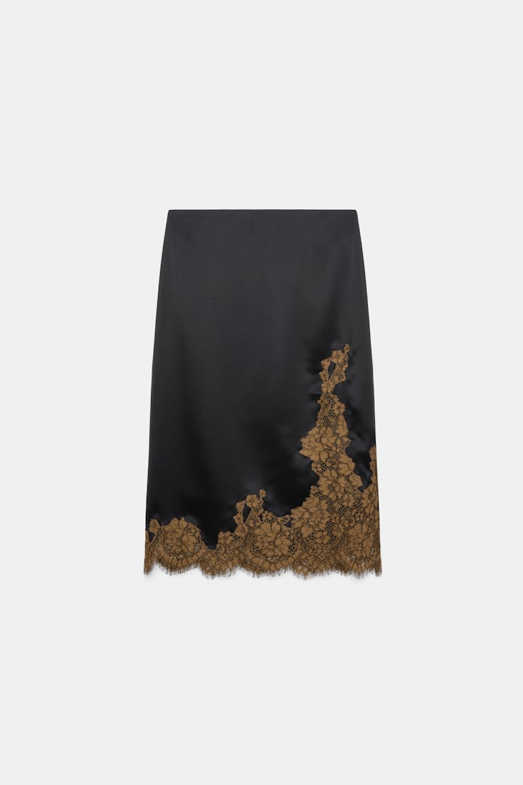 Dorothee Schumacher Midi-Rock aus technischem Satin black