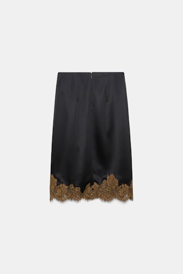 Dorothee Schumacher Midi-Rock aus technischem Satin black
