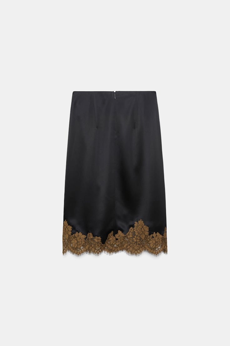 Dorothee Schumacher Midi-Rock aus technischem Satin black