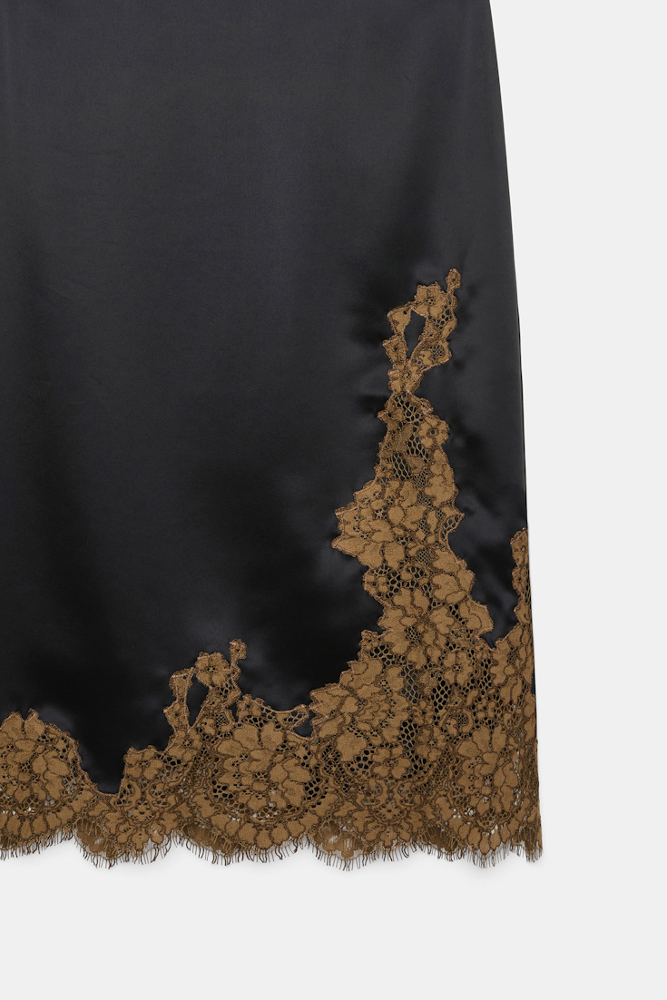 Dorothee Schumacher Midi-Rock aus technischem Satin black