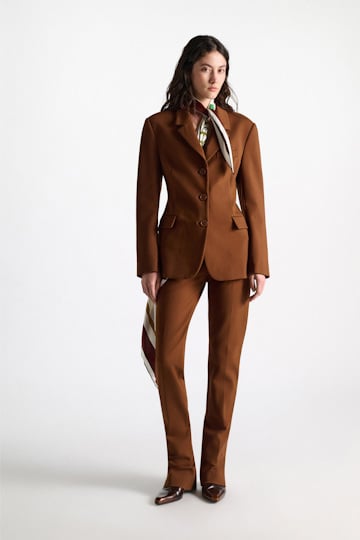 Dorothee Schumacher Single-breasted blazer in Punto Milano hazelnut