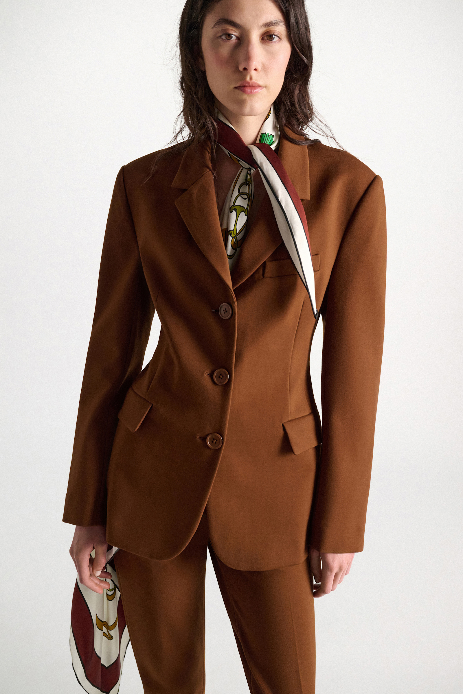 Dorothee Schumacher Single-breasted blazer in Punto Milano hazelnut
