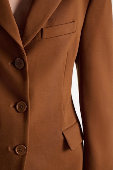 Dorothee Schumacher Single-breasted blazer in Punto Milano hazelnut