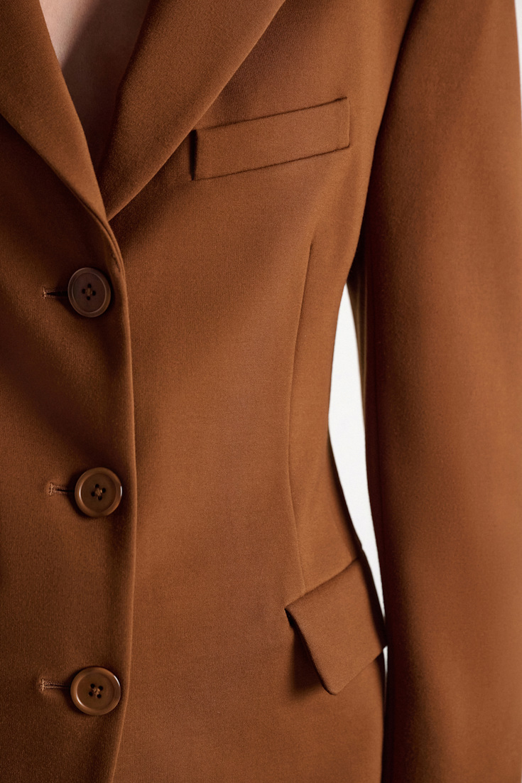Dorothee Schumacher Single-breasted blazer in Punto Milano hazelnut