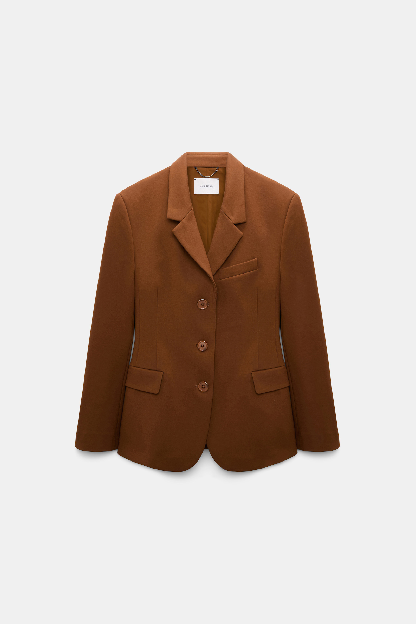 Dorothee Schumacher Single-breasted blazer in Punto Milano hazelnut