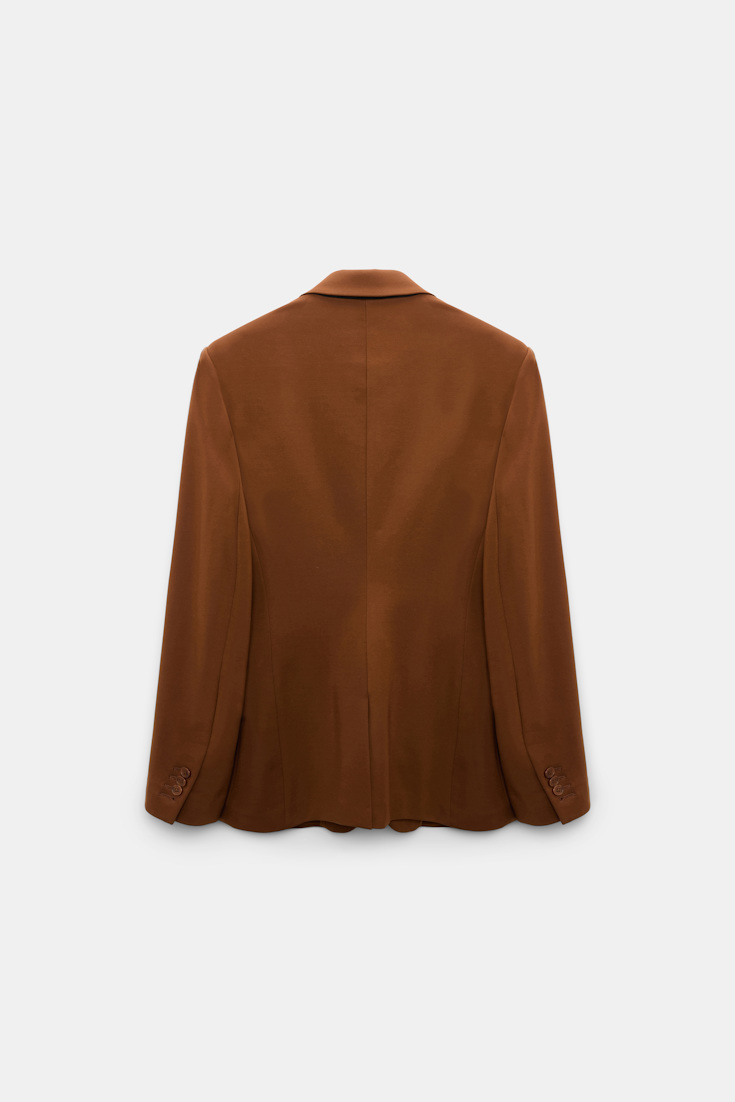 Dorothee Schumacher Single-breasted blazer in Punto Milano hazelnut