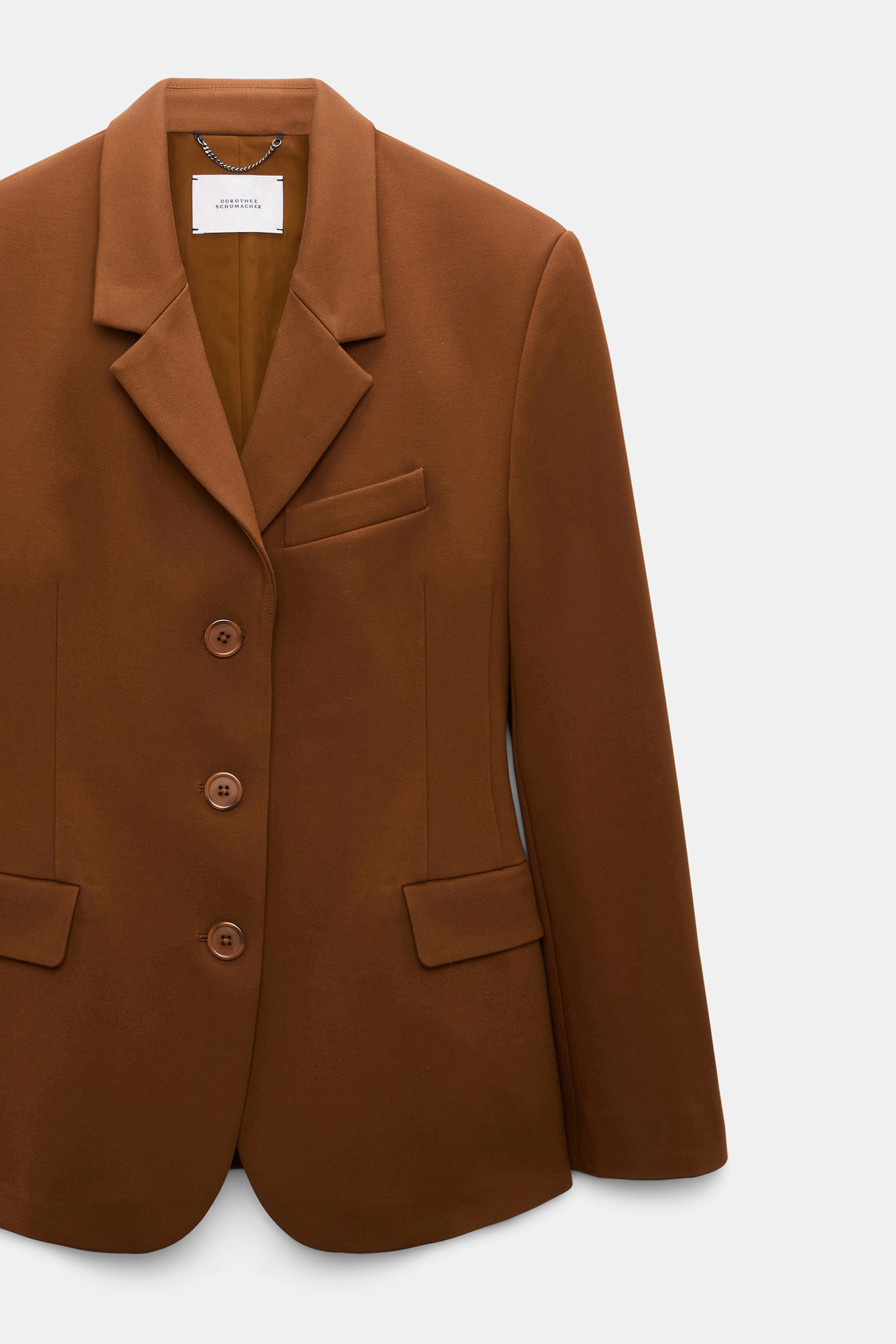 Dorothee Schumacher Single-breasted blazer in Punto Milano hazelnut