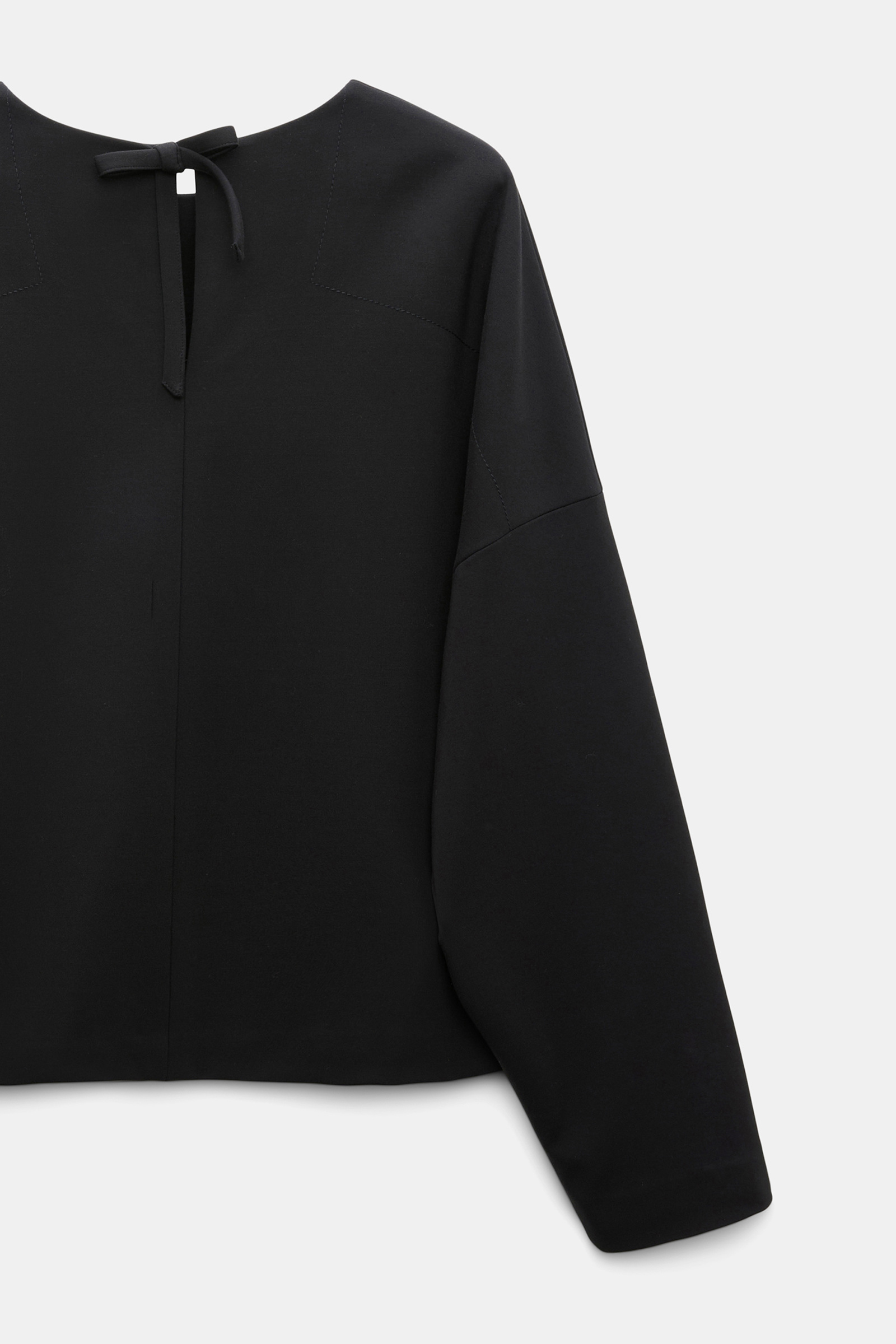 Dorothee Schumacher Cropped blouse with bow in Punto Milano black