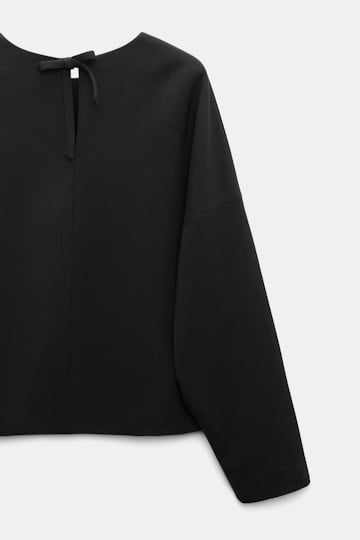 Dorothee Schumacher Cropped blouse with bow in Punto Milano black