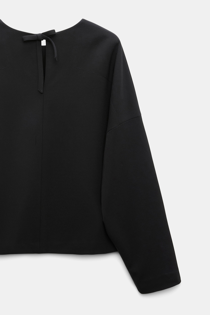 Dorothee Schumacher Cropped blouse with bow in Punto Milano black